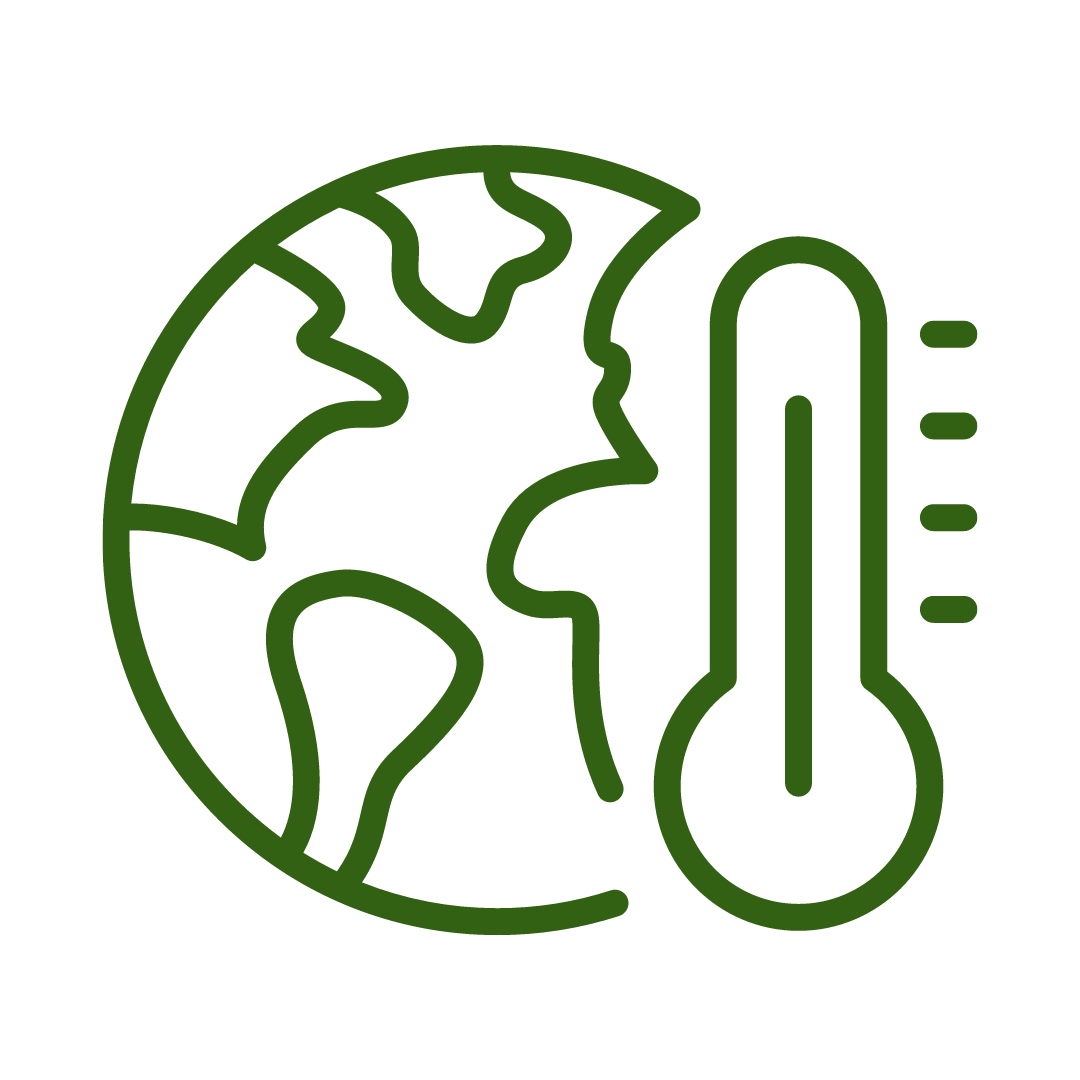 Climate breakdown symbol, the planet with a thermometer on top