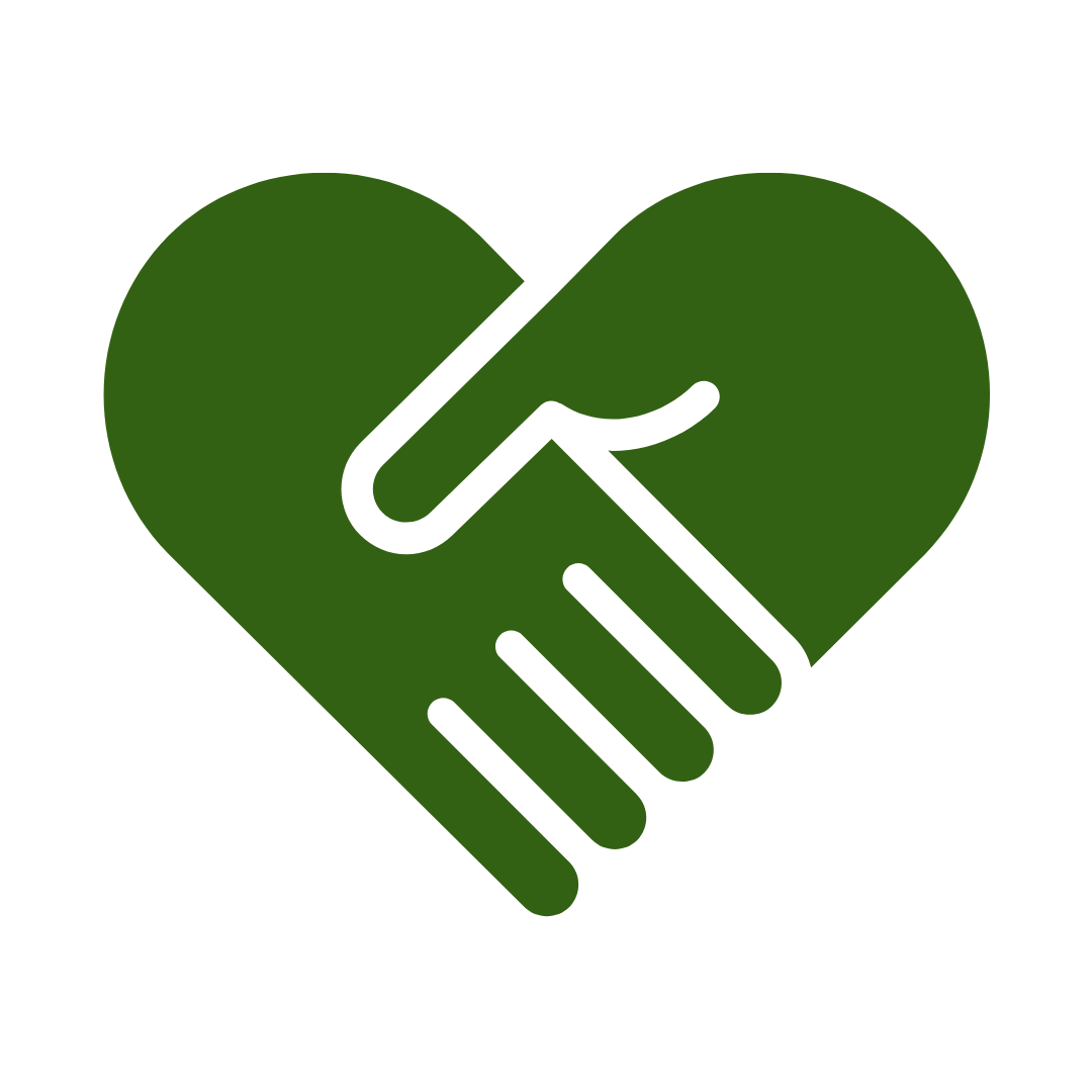 Two holding hands forming a heart shape