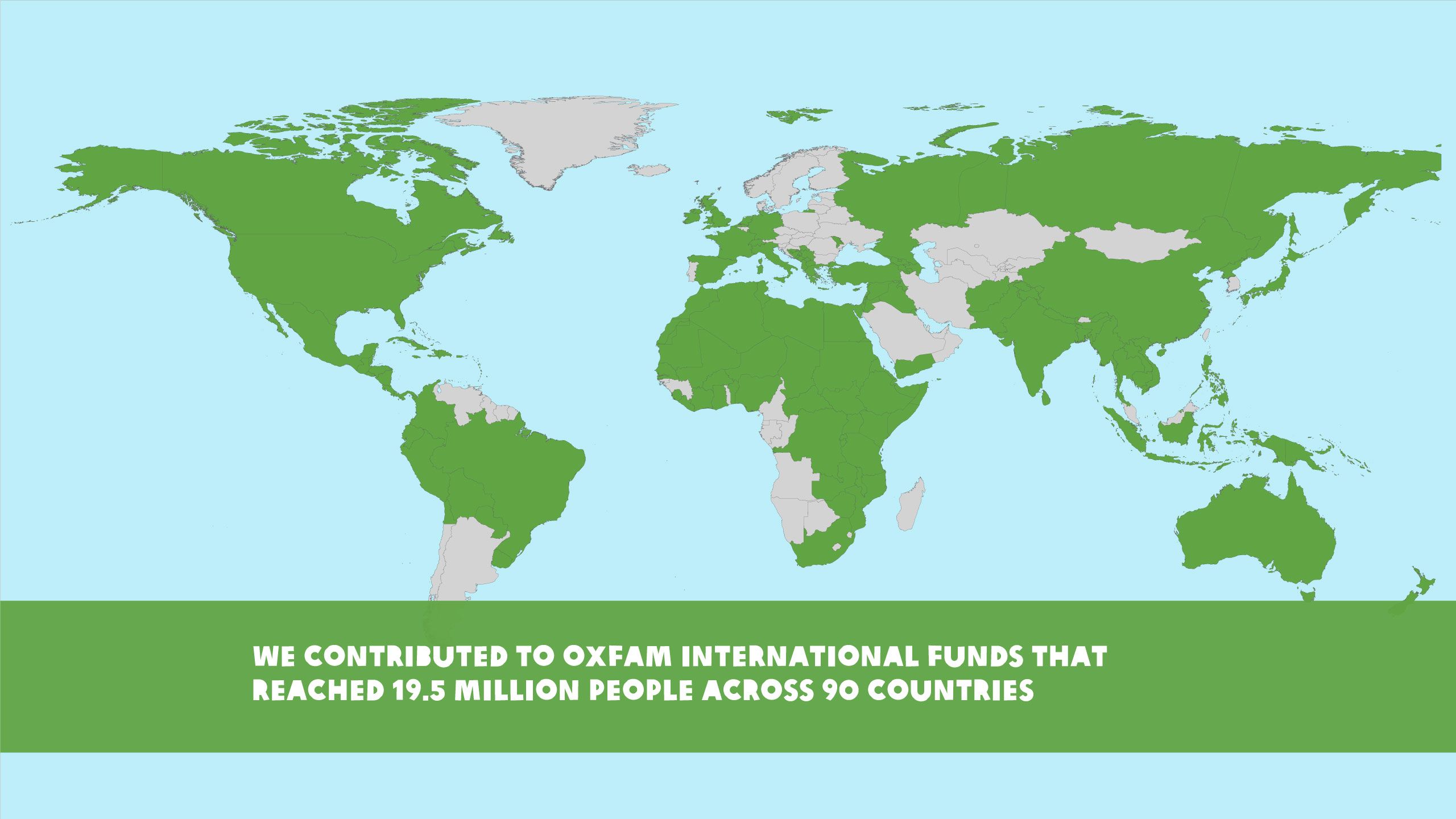 We contributed to funds reaching 19.5 million people